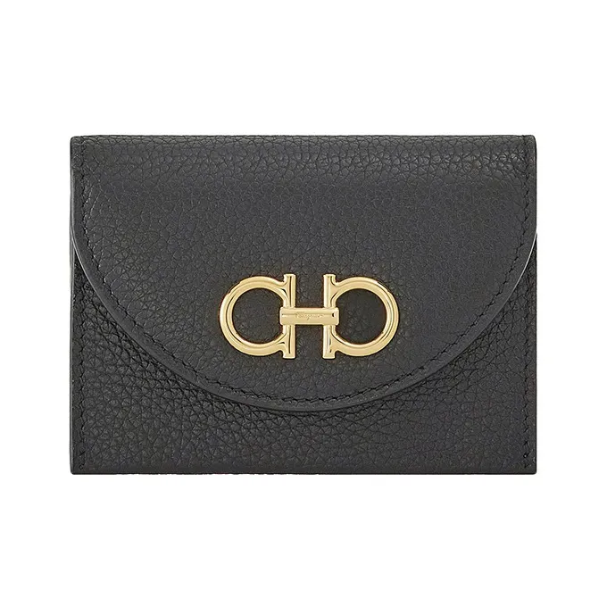 Ferragamo Кошелек из коровьей кожи женский черный