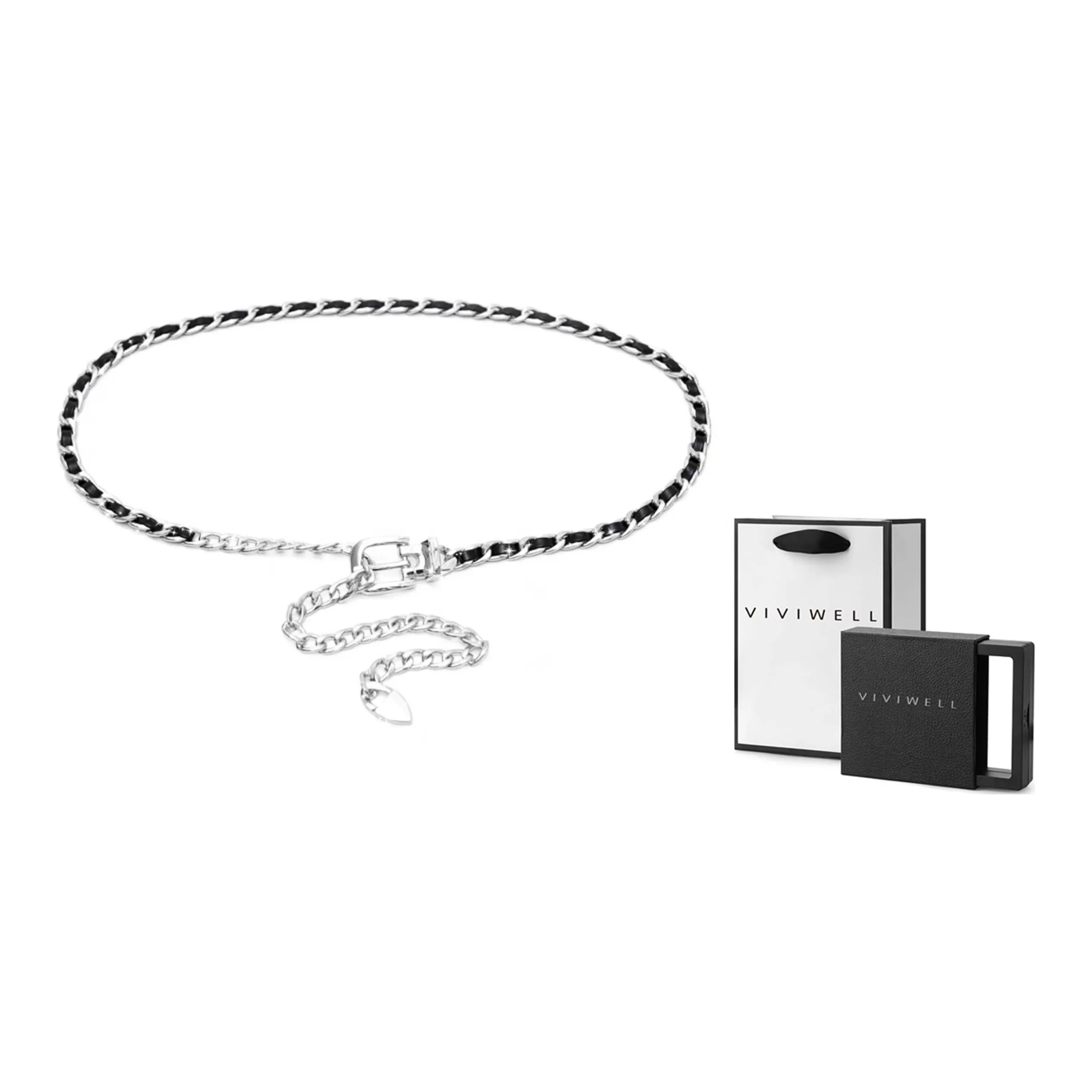 VIVIWELL Leather Belts Unisex Black Chanel-Inspired
