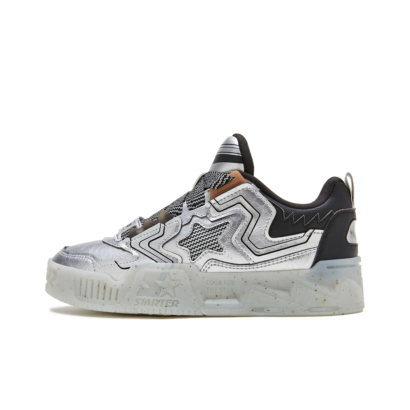 The Mandalorian x STARTER VOL Sound Wave Height Increasing Low Top Skateboard Shoes Men's Silver