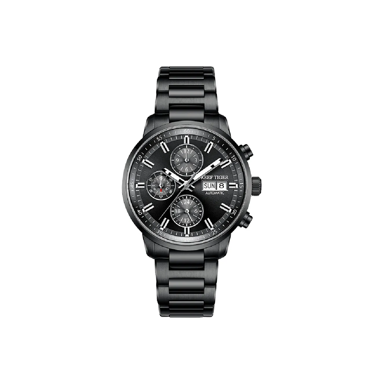 REEF TIGER Seattle Collection Captain Автоматический Механический Механизм Часы Мужские Черный Циферблат RGA1659 HH