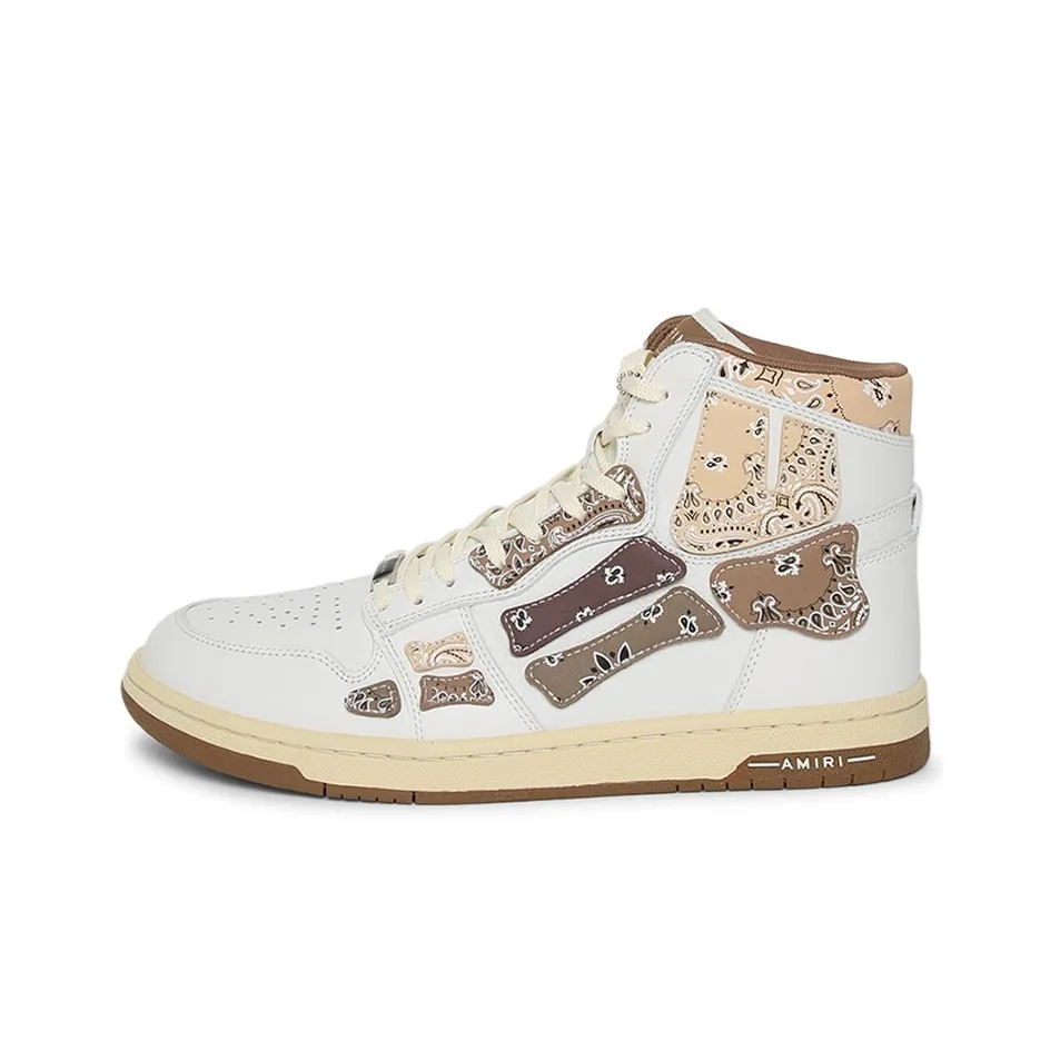 AMIRI Skel Top Hi Bandana Brown White