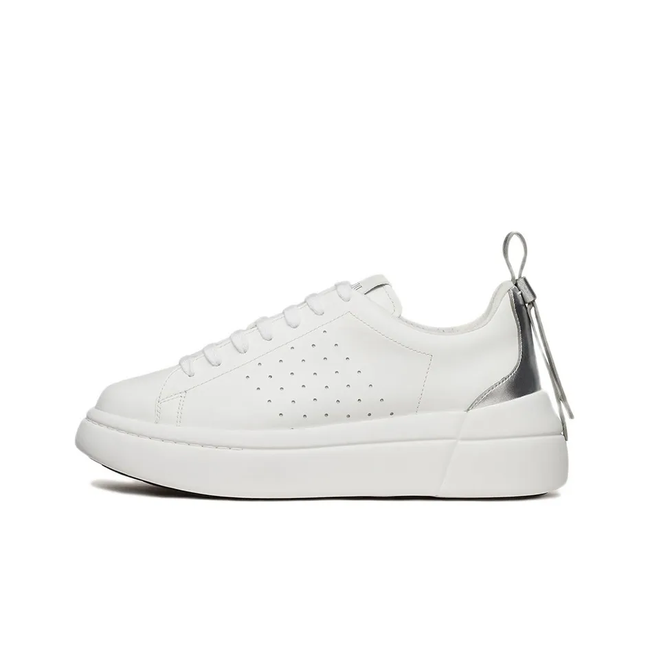 RED VALENTINO Skateboard Shoes Women's Low-Top White Silver