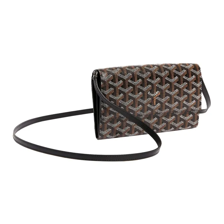 GOYARD Varenne Canvas With Leather Shoulder Bag, Crossbody Bag Women's Black