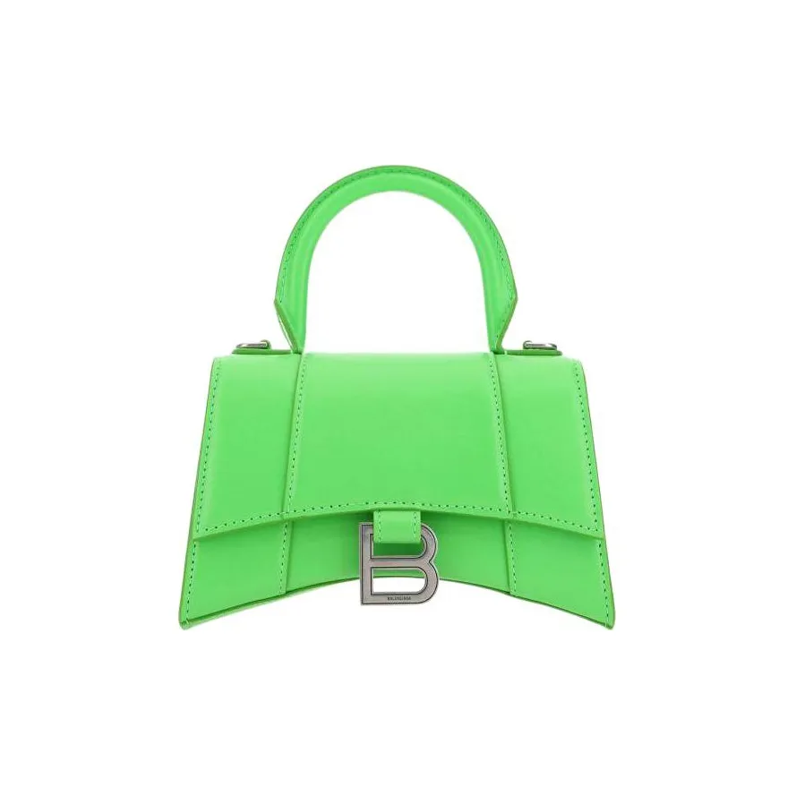 Balenciaga Hourglass Cow Leather Portable Crossbody Bag, Shoulder Bag Regular Women's Green