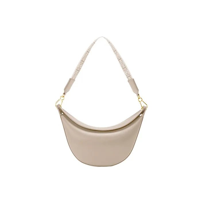 LOEWE Satin Cow Leather Shoulder Bag Women's White