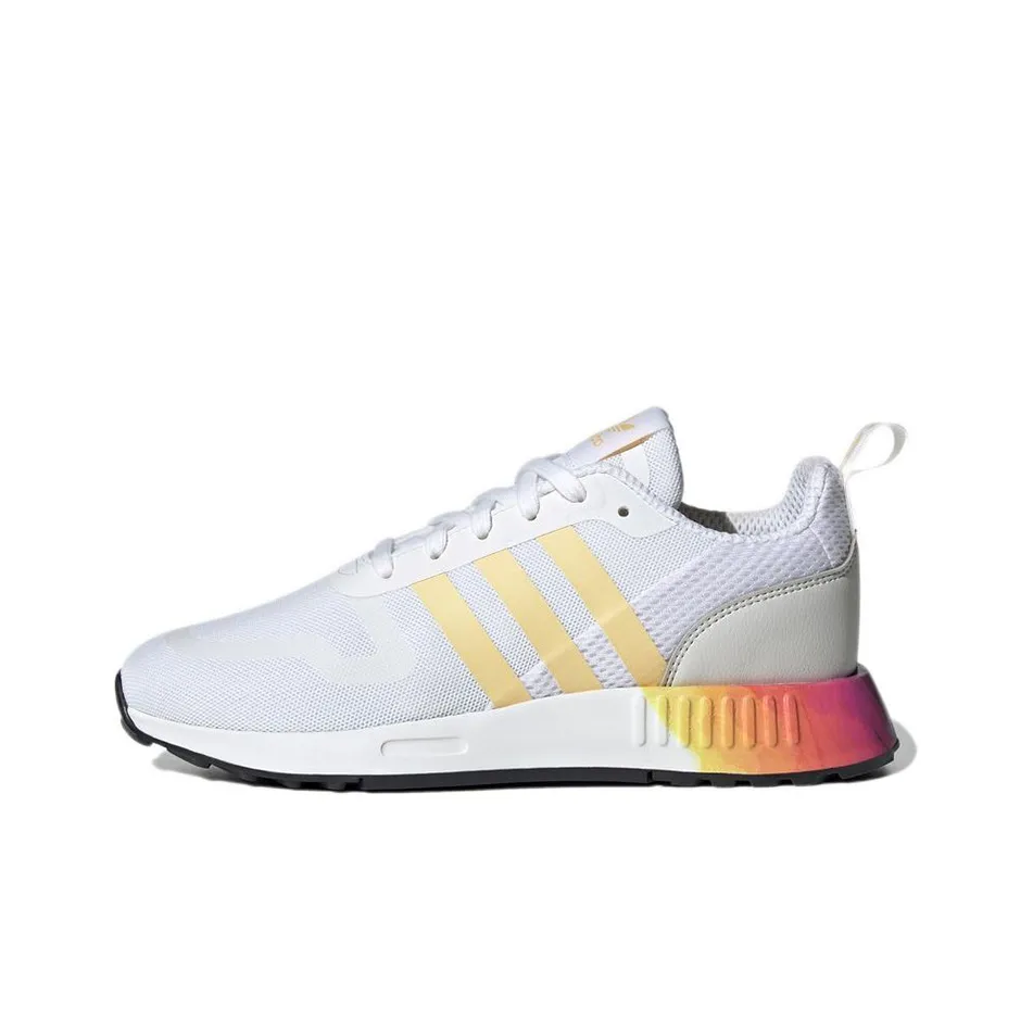 Adidas Originals MULTI Устойчивый к истиранию Дышащий Низкий Топ Повседневные Беговые кроссовки Женские Белые Желтые