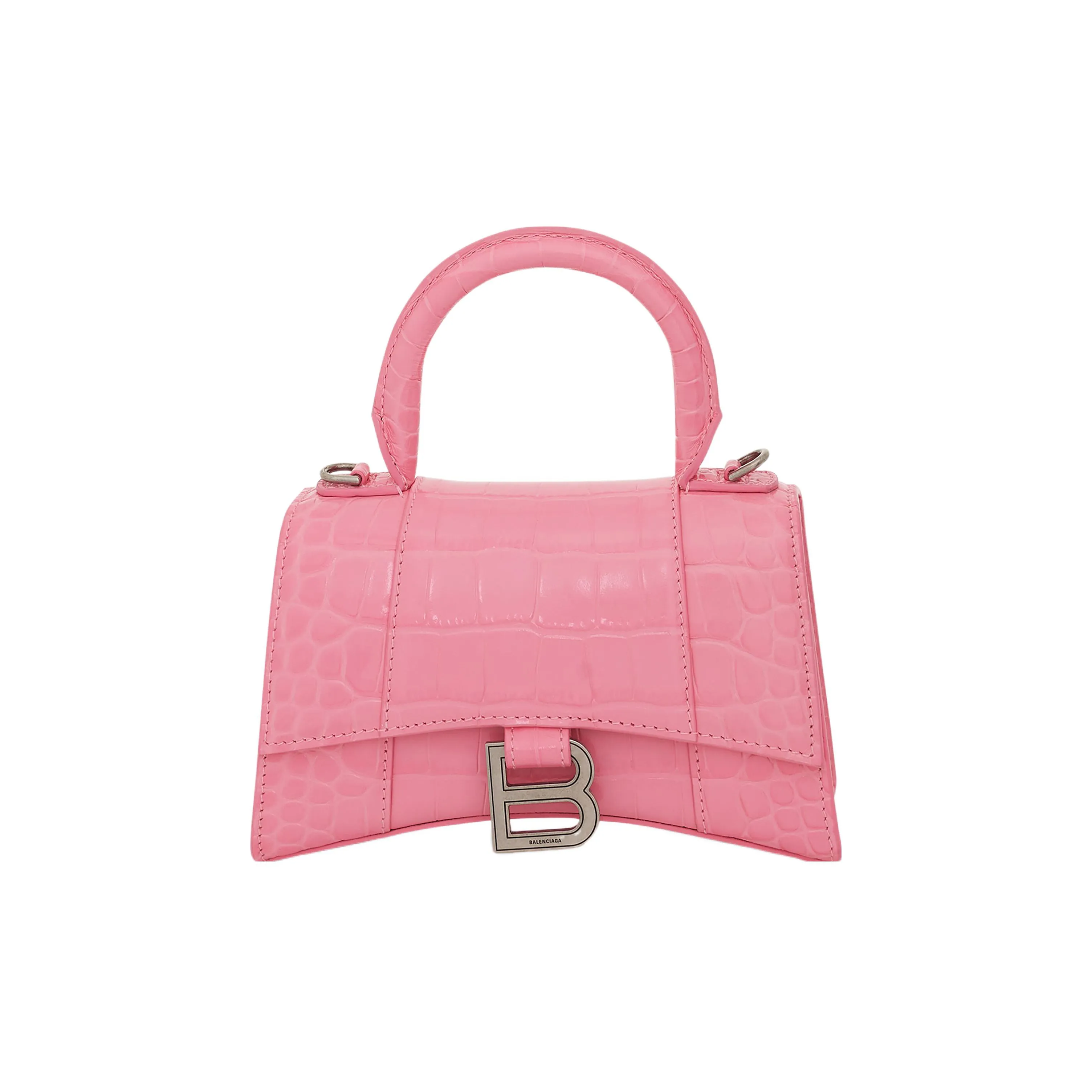 Balenciaga Hourglass Xs Logo Plaque Tote Bag