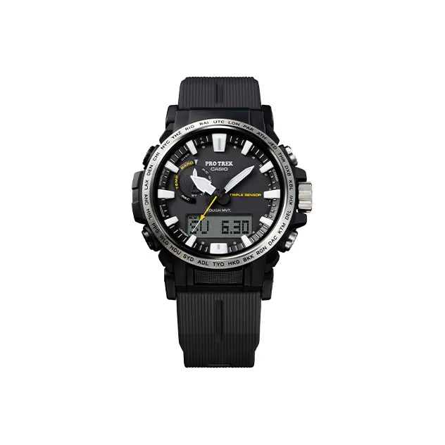 CASIO Солнечный механизм Мужские часы PRO TREK Collection Dual Display 51mm*47,4mm*14,7mm Черные