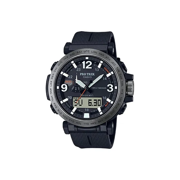 CASIO PRO TREK Кварцевый механизм Смольный ремешок Часы Мужские Черный циферблат