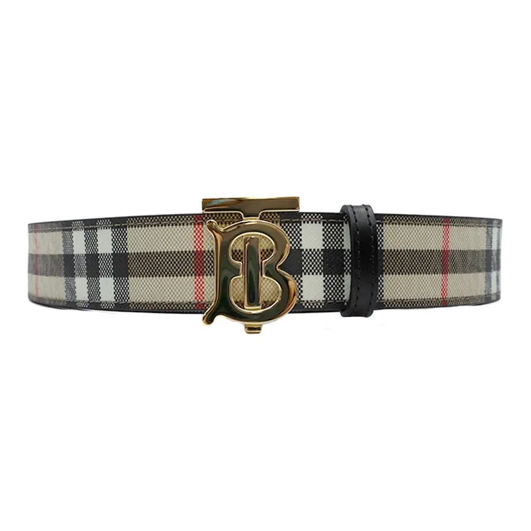 Burberry TB Plaid Leather Belts Women's