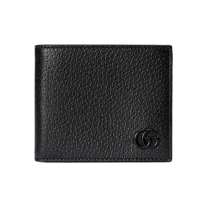 GUCCI Logo Plaque Bi Fold Wallet