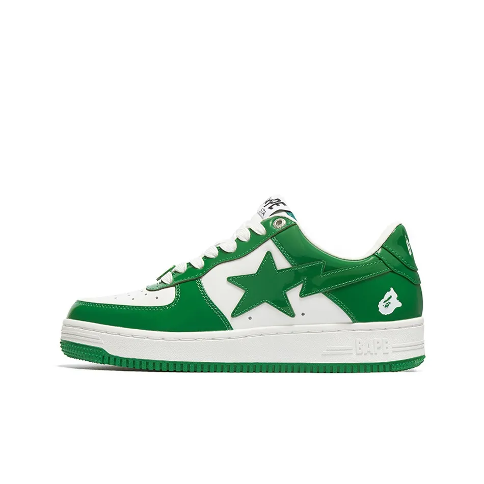 A BATHING APE Bape Sta Patent Leather Green White