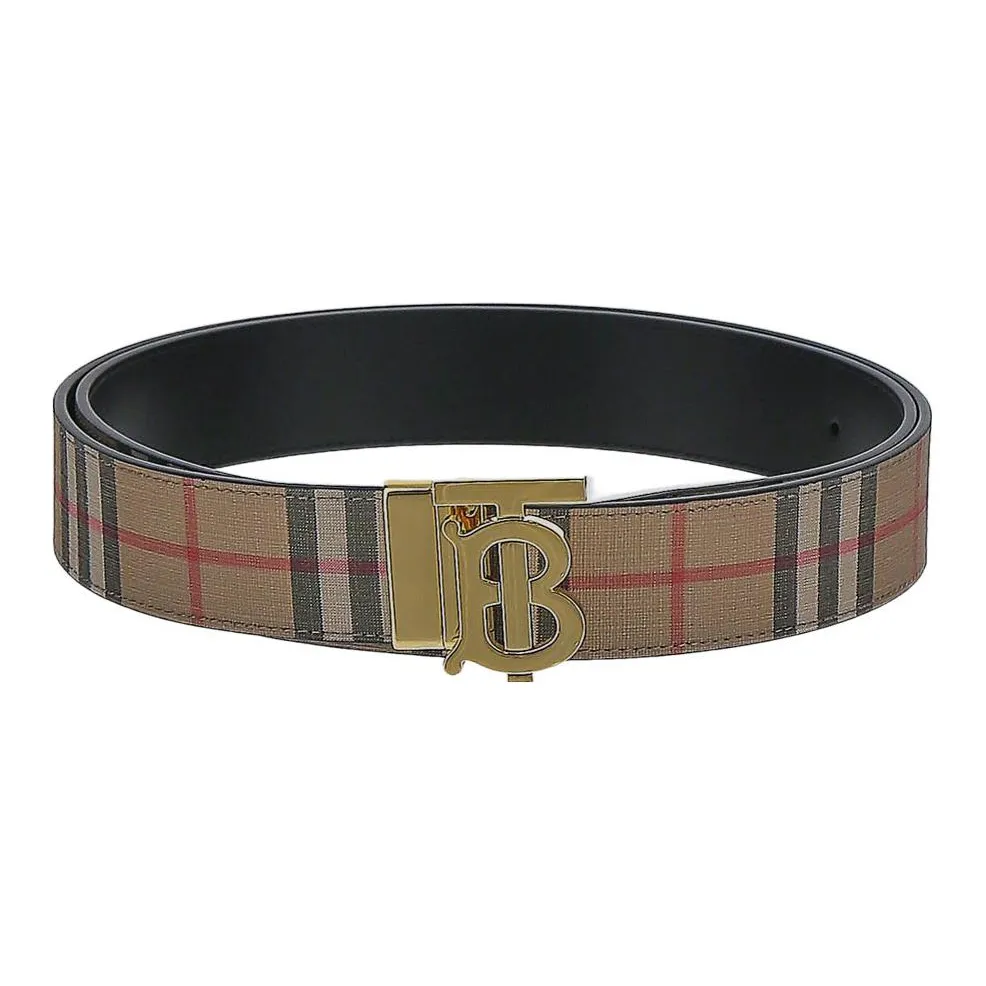 Burberry Leather Leather Belts Men's Multicolor Width: 3.5cm