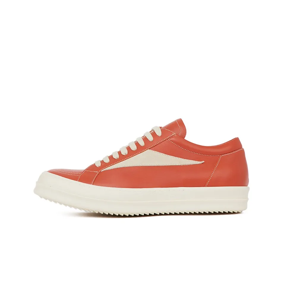 RICK OWENS/RO Low Top Stylish Skateboarding Shoes Men's Orange White