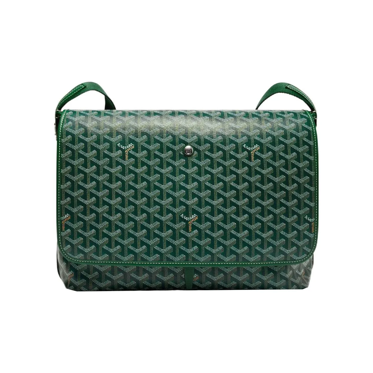 GOYARD CAPETIEN Canvas With Leather Envelope Bag, Messenger Bag, Shoulder Bag, Crossbody Bag Medium Size Unisex Green