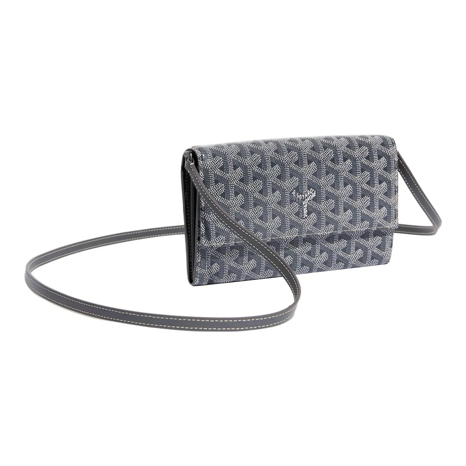 GOYARD Varenne Canvas With Leather Shoulder Bag Crossbody Bag Women's Gray