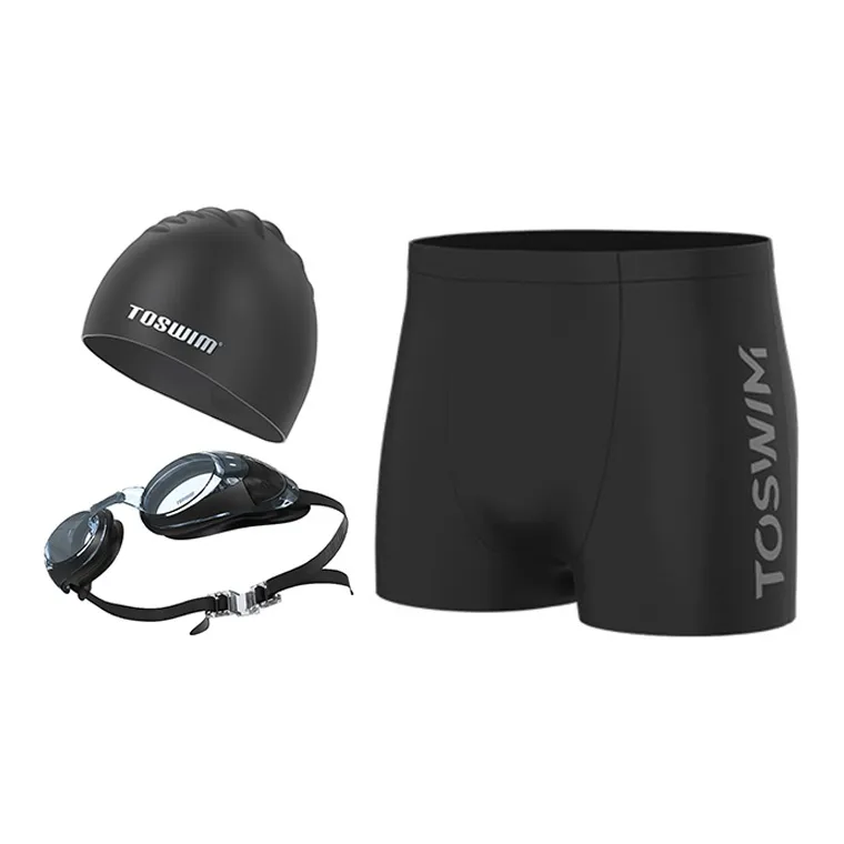 TOSWIM Swimming Sets Elastane, Polyester Swimming Pool Men's M L XL 2XL 3XL 4XL Black