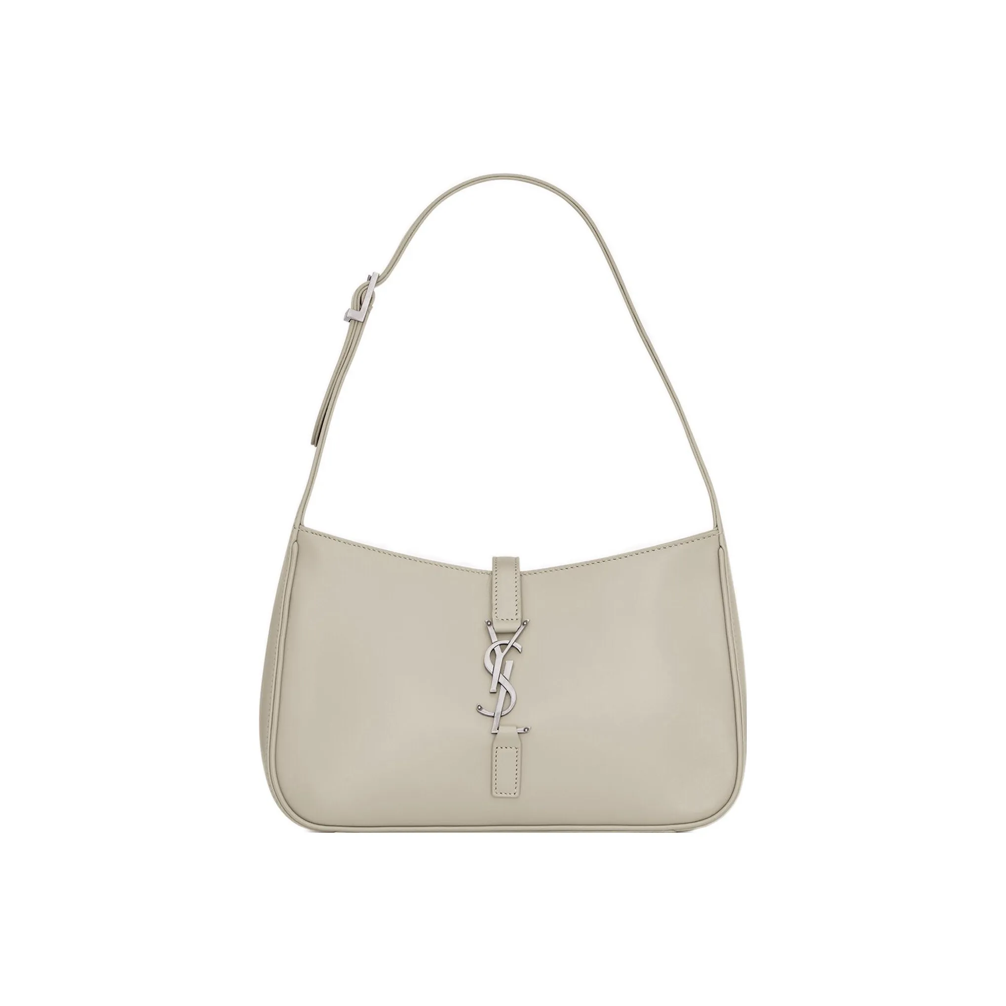 SAINT LAURENT LE5A7 Smooth Cow Leather Shoulder Bag, Hobo Bag, Handbag, Shoulder Bag Women's Beige