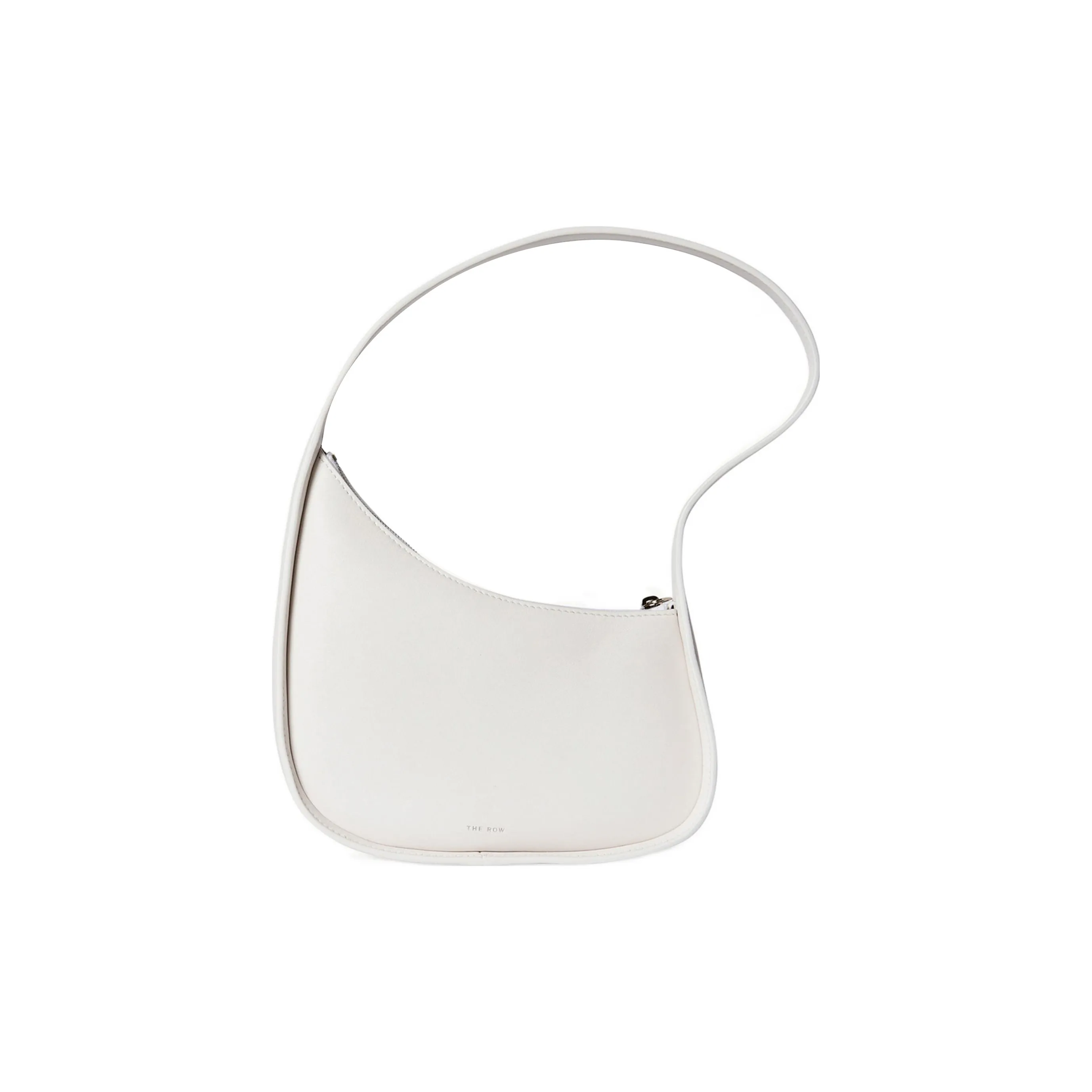 THE ROW Half Moon Smooth Calf Leather Shoulder Bag, Pochette Shoulder Bag, Handbag Regular Women's Ivory White