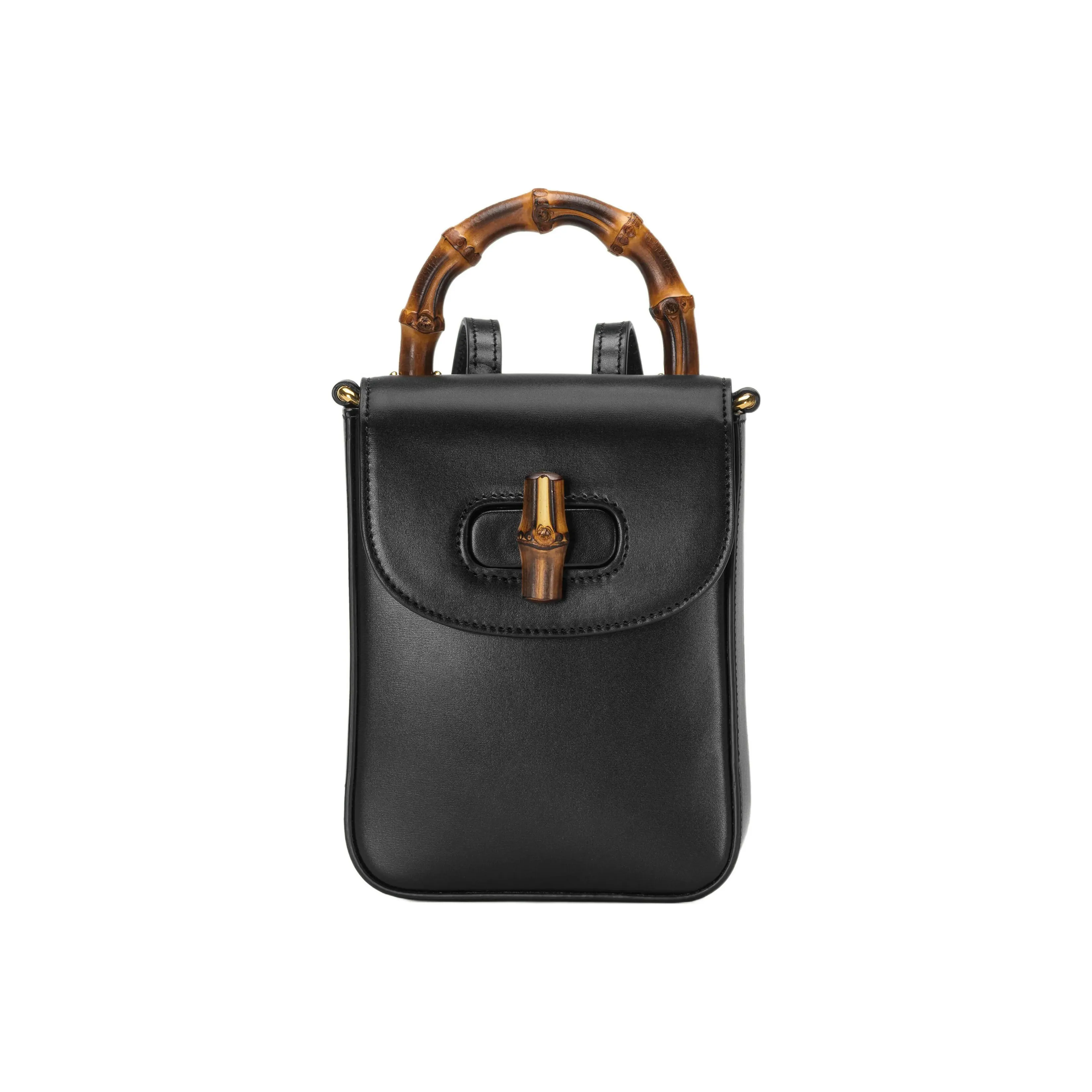 GUCCI Leather Handbag Backpack Mini Women's Black