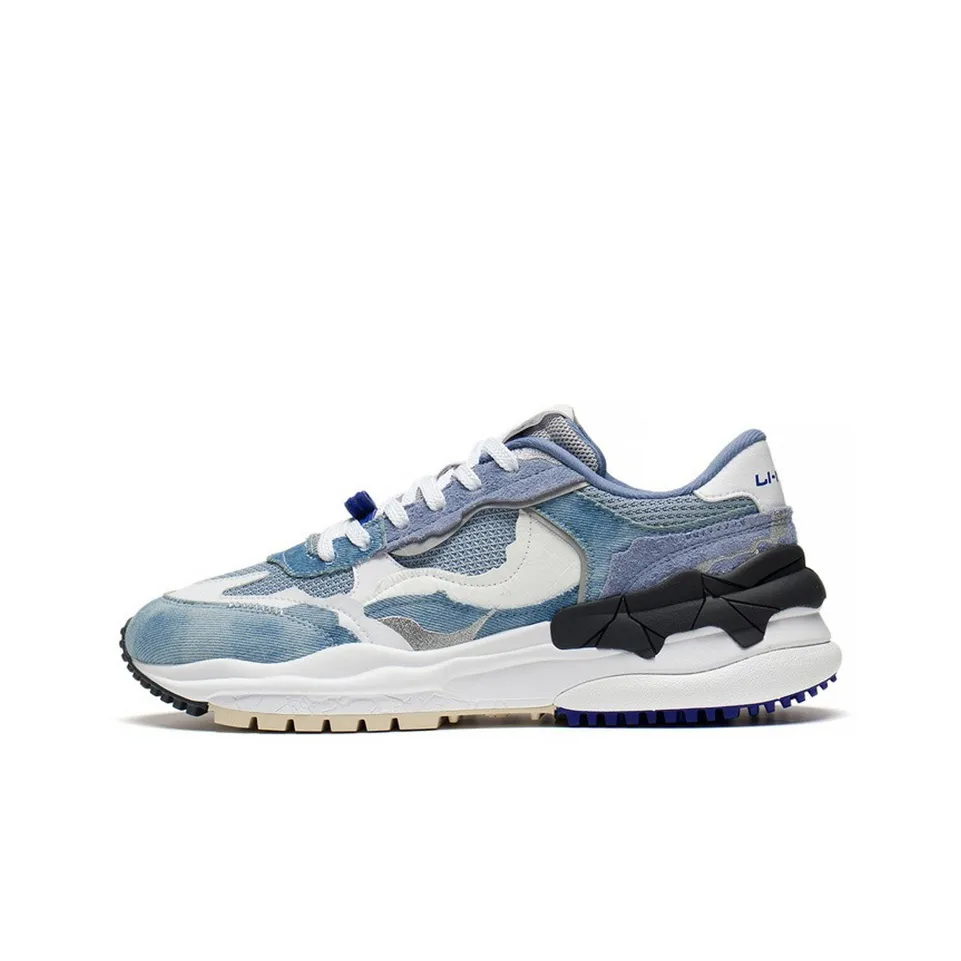 LiNing Origin CF Tracing Cushioning Anti-Slip And Wear-Resistant Low-Top Sports Casual Shoes Men's Blue