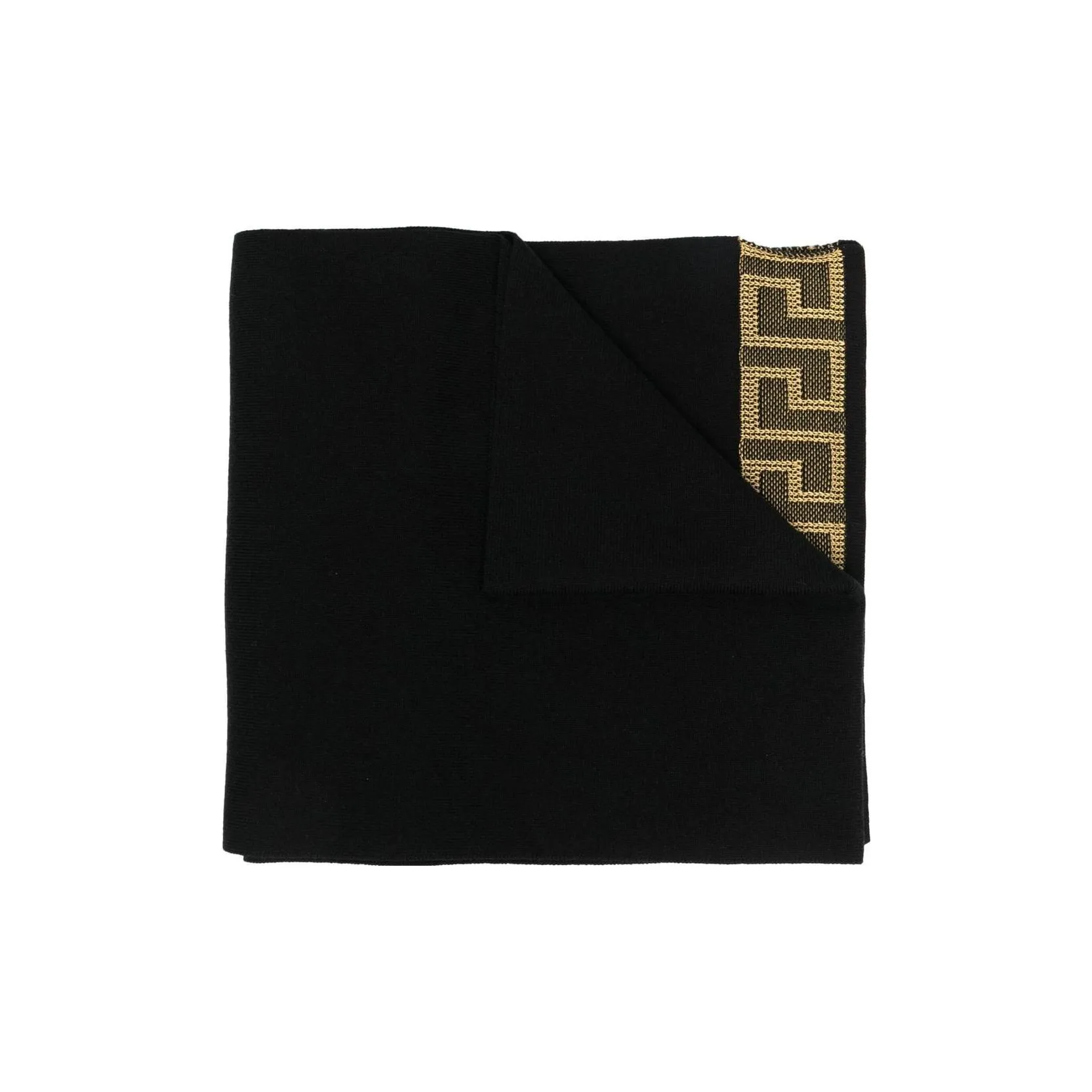 VERSACE Cotton Knit Шарфы Черный Унисекс