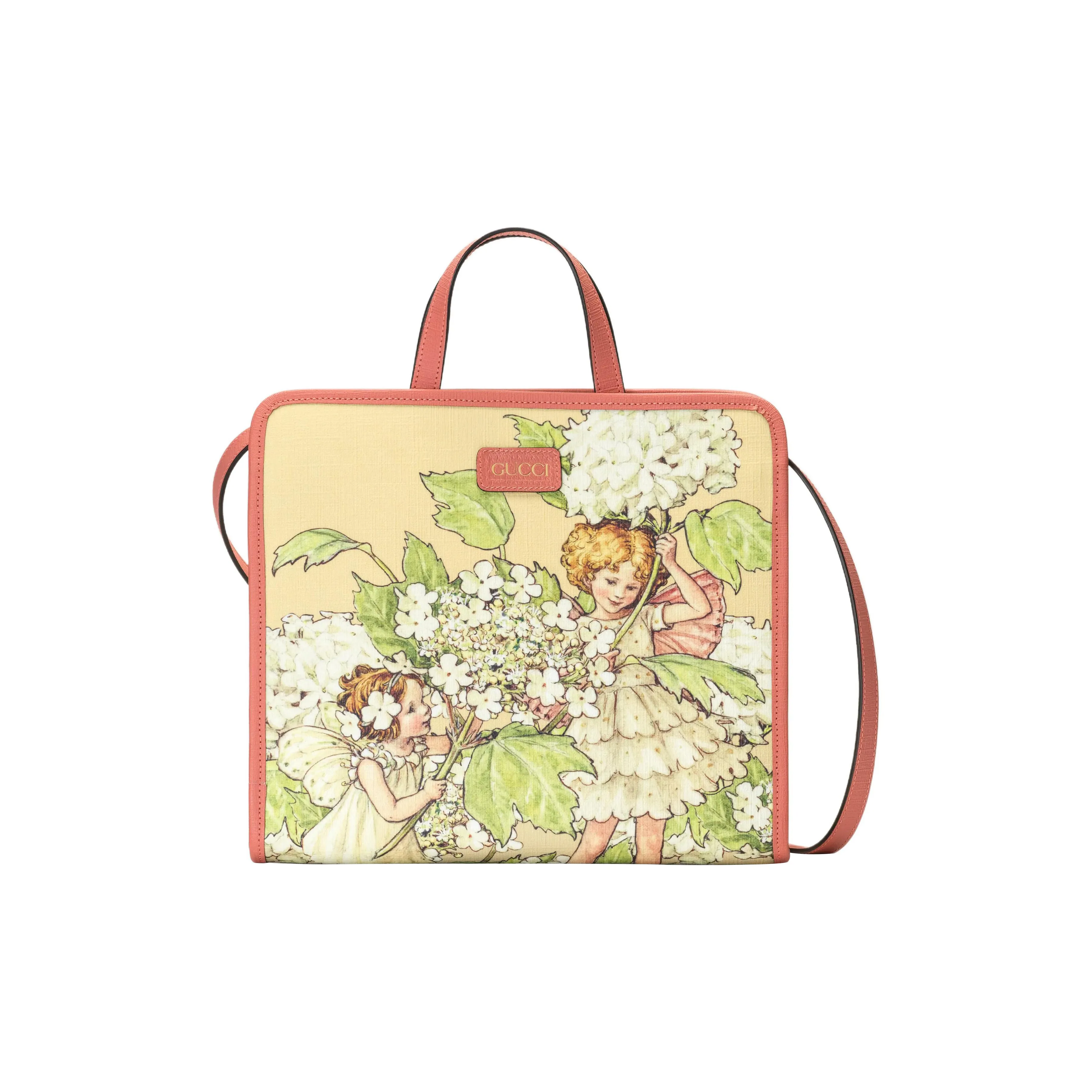 GUCCI Canvas Leather Trim Tote Bag, Shopping Bag, Shoulder Bag, Crossbody Bag, Handbag Regular Kids'