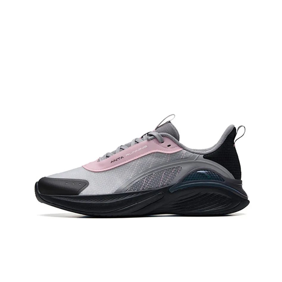 Anta Running Collection Cushioning Anti-Slip And Wear-Resistant Low-Top Running Shoes Women's Black Gray Red