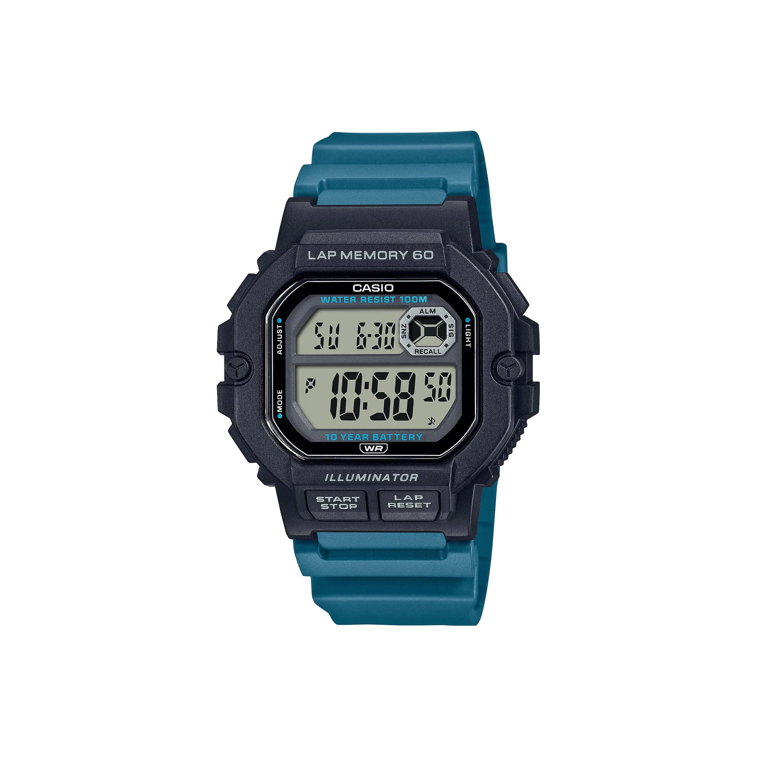 CASIO Liquid Crystal Analog Dual Display Series Стандартная серия Кварцевый механизм Смольный ремешок Часы Унисекс Черный циферблат