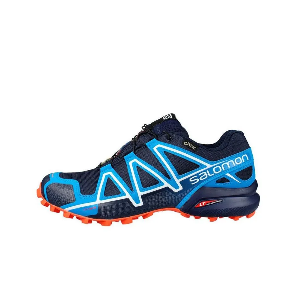 SALOMON 4 Shock Absorbers Slip Resistant Abrasion Resistant Low Top Outdoor Shoes Blue