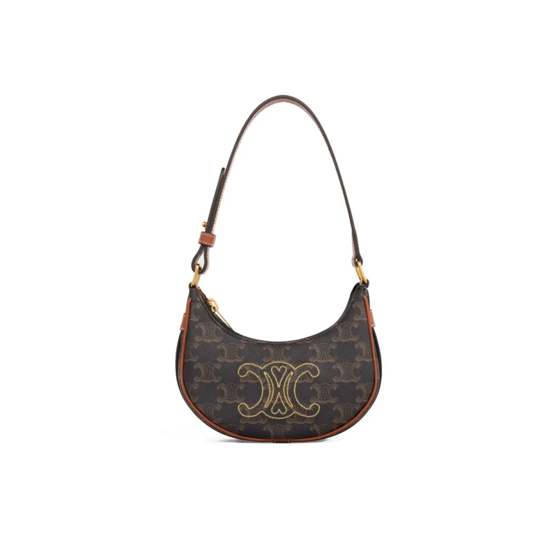 CELINE AVA Leather Handbag, Shoulder Bag Women's Tawny