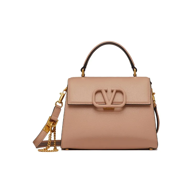 Valentino VSLING Grain Calfskin Chain Bag Handbag Trumpets Women's Rose Pink