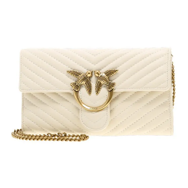 PINKO Quilt Овчина Сумка на плечо Женская Белая