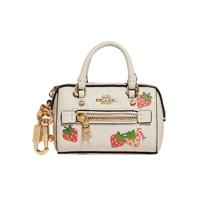 COACH Утонченный Pebble Кожа Сумка Аксессуар Мини Женская Белая