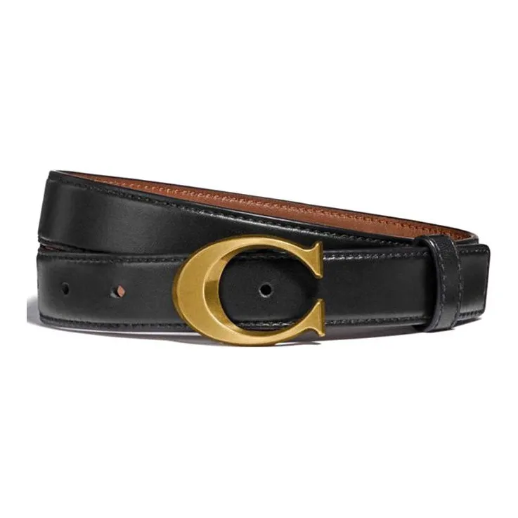 COACH Leather Leather Belts Women's Black Width  2.5cm