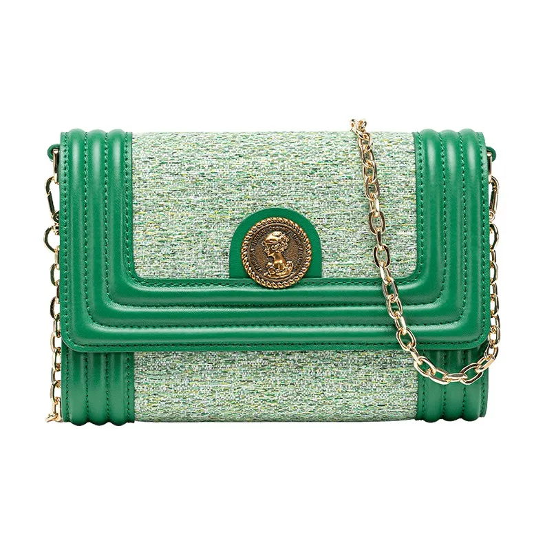 VANESSA HOGAN Vh Classic Series Корова Кожа Конверт Сумка Сумка через плечо Стандартная Женская Зеленая