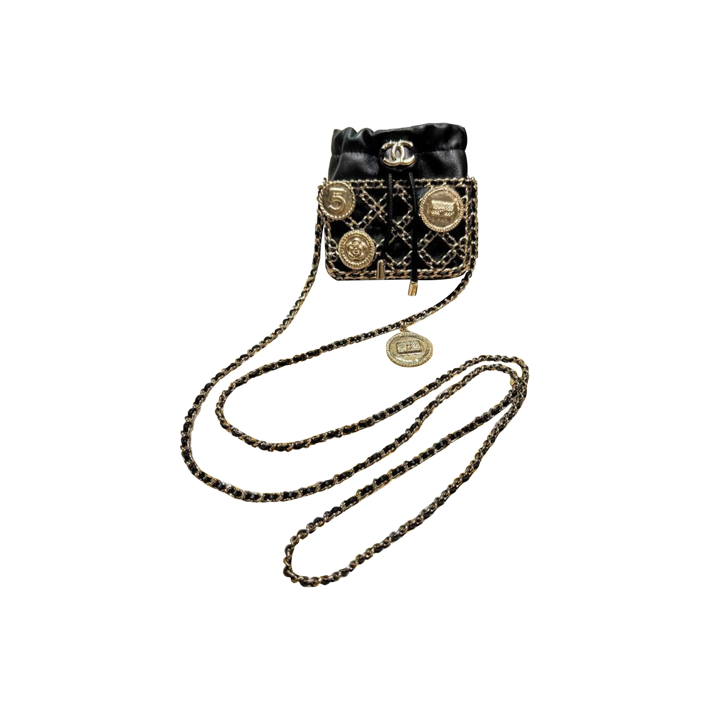 CHANEL Leather Crossbody Bags Women's Black