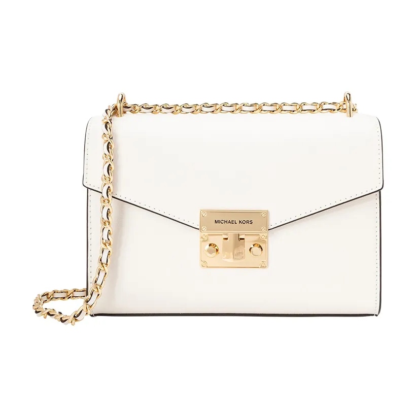MICHAEL KORS Rose Cow Leather Shoulder Bag Crossbody Bag Medium Size Women's Pure White