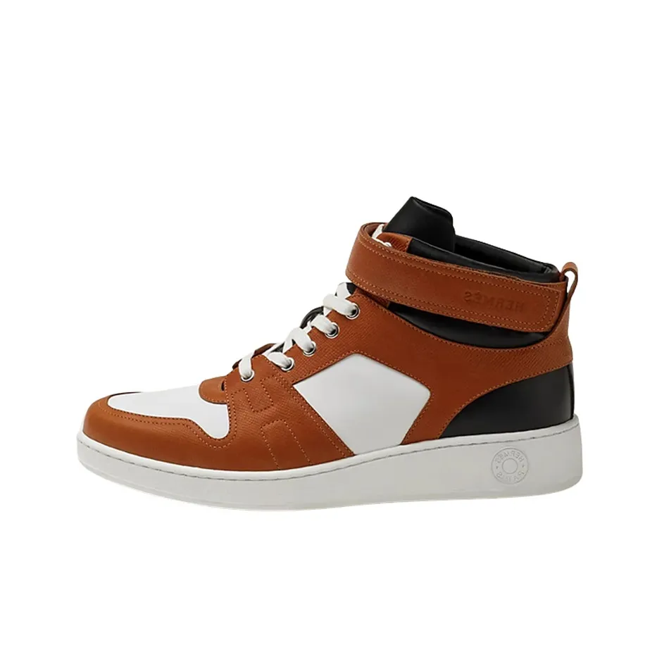 HERMES Freestyle High Top Stylish Skateboarding Shoes Men's Brown White Black