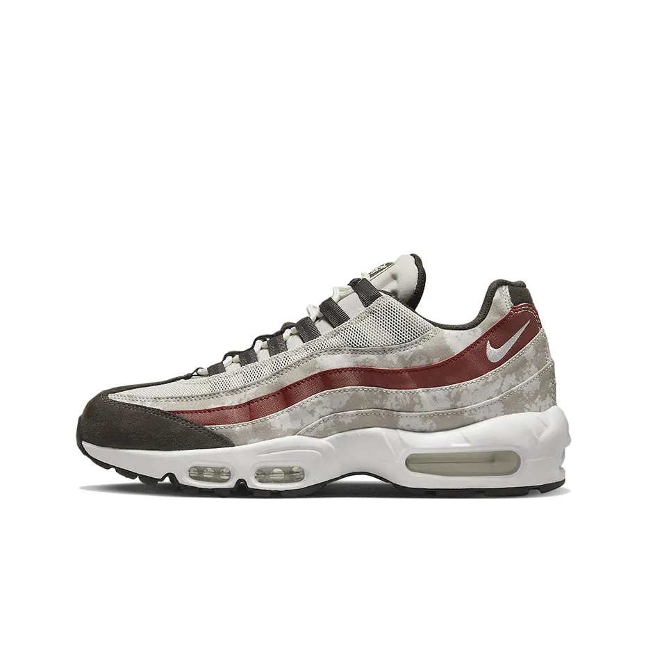 Nike Air Max 95 Low Беговые кроссовки Мужские Белый Коричневый Красный Винтаж
