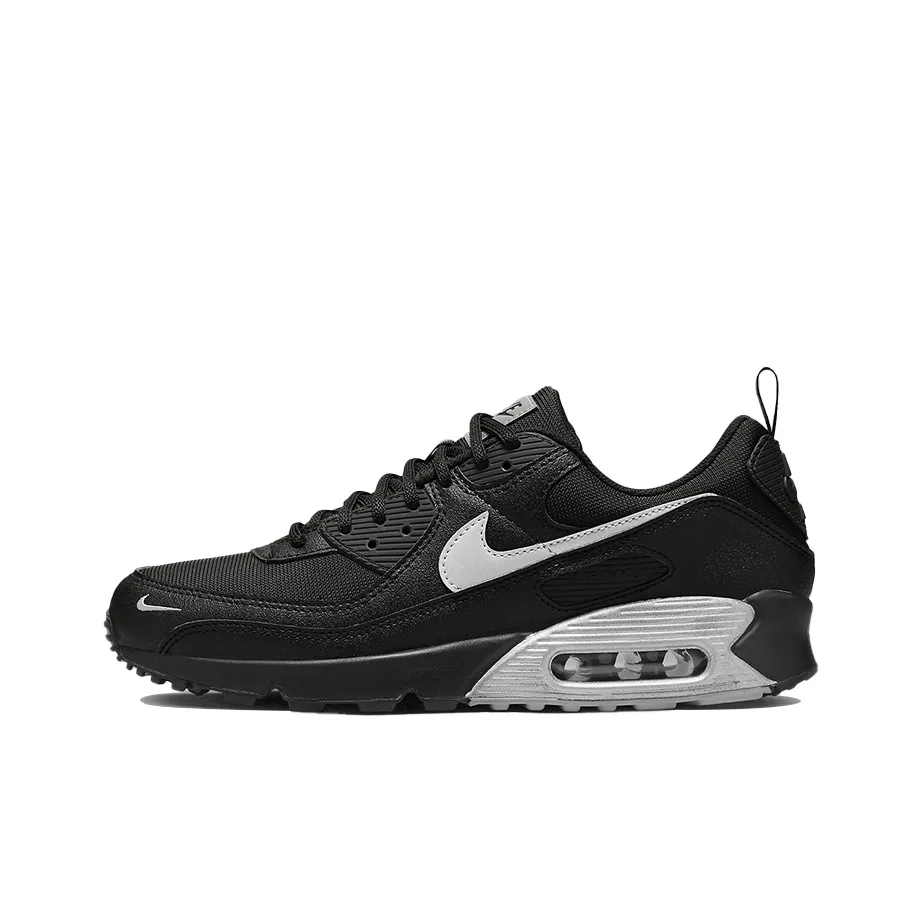 Nike Air Max 90 Black Metallic Silver Mini Swoosh