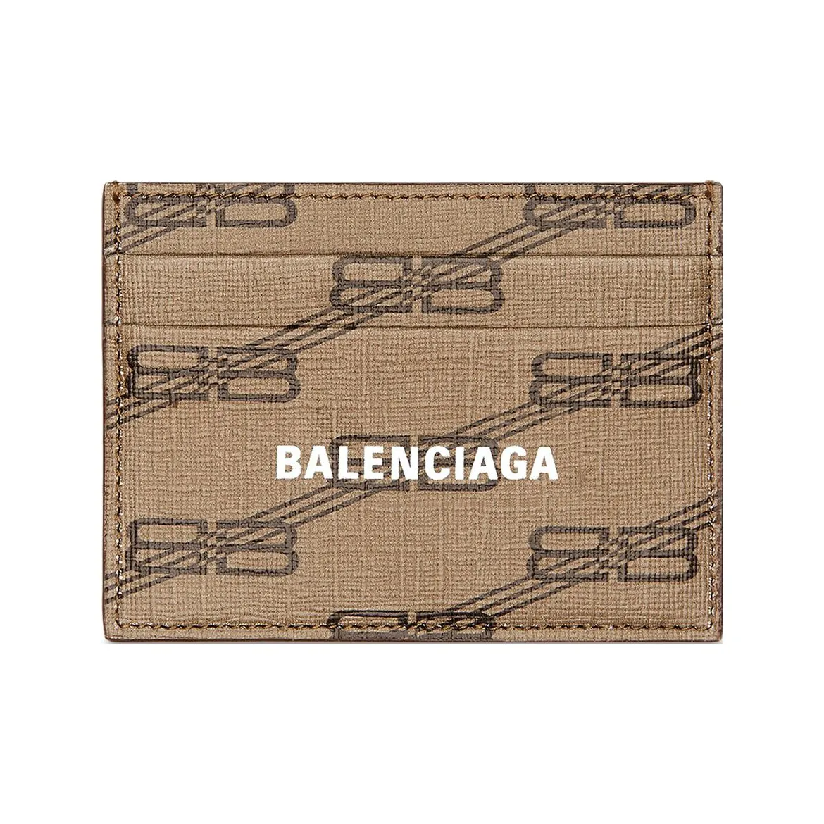 Balenciaga Покрытый холст Картхолдер Картхолдер Женский Бежевый Коричневый