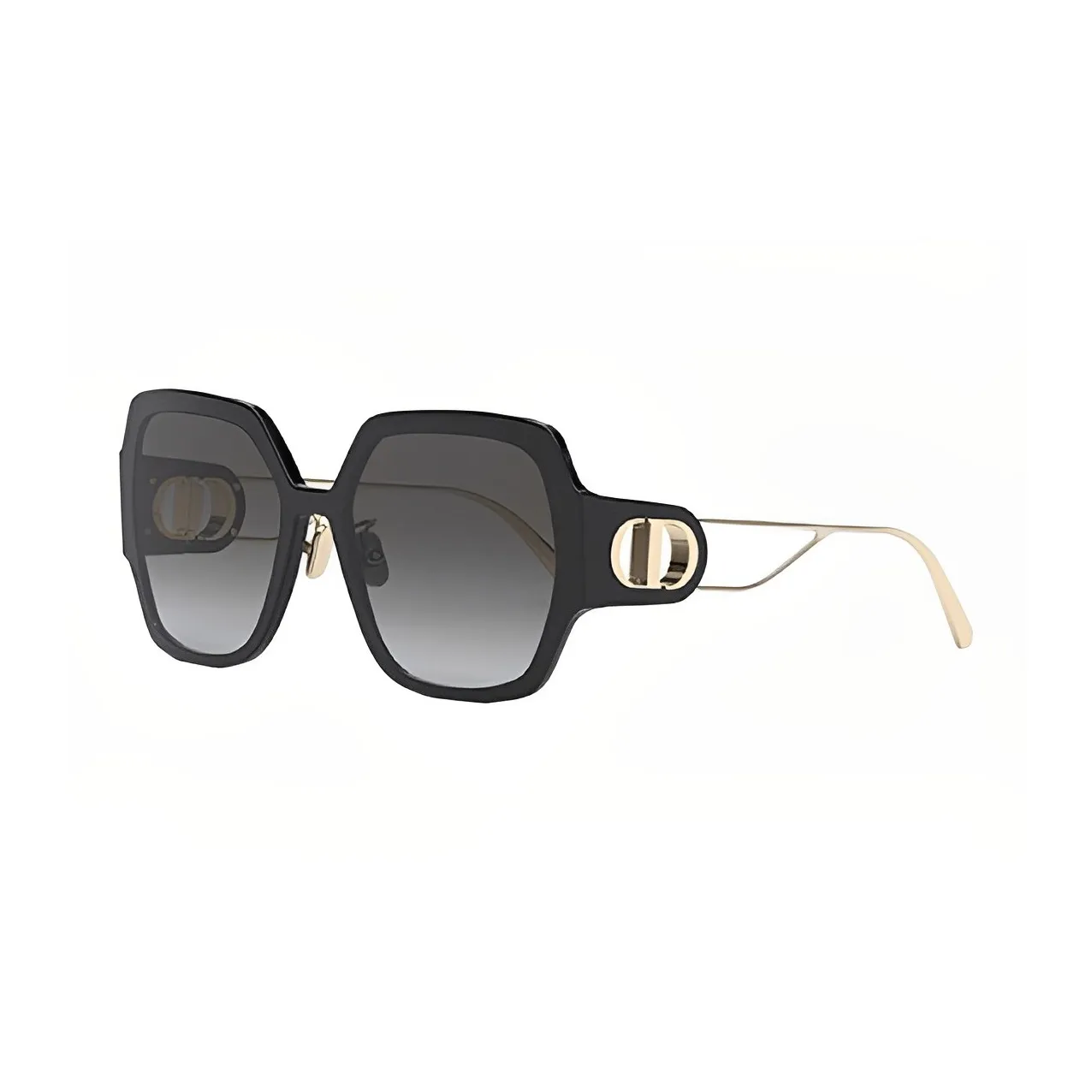 DIOR Plate Alloy Frame Square Sunglasses Women's Black