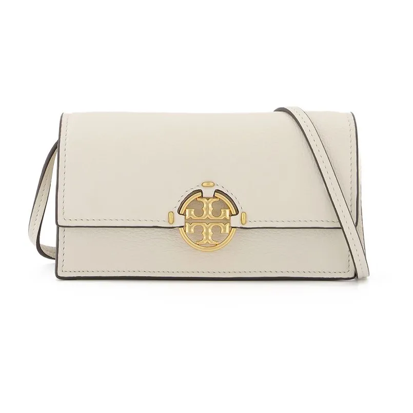 TORY BURCH Miller Leather Shoulder Bag, Crossbody Bag Women's Ivory