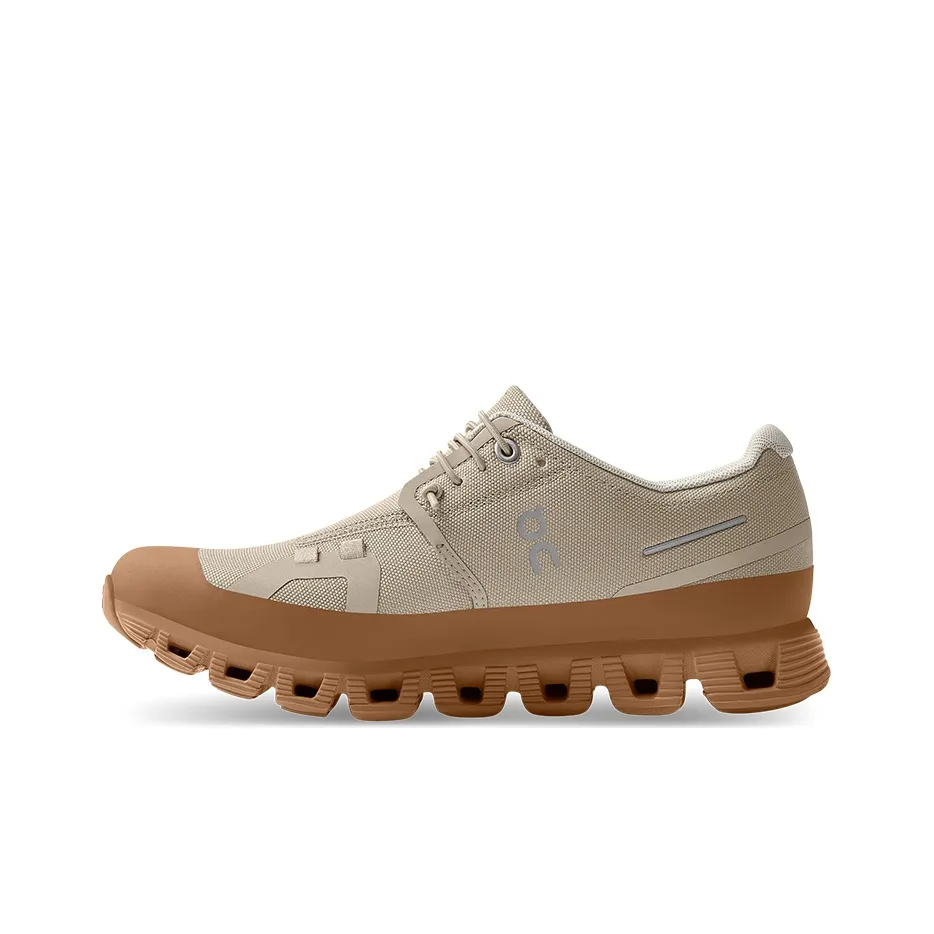 On Cloud 5 Ready Cushioning Anti Slip Wear Resistant Breathability Low Top Casual Shoes Women's Soft Sand Almond