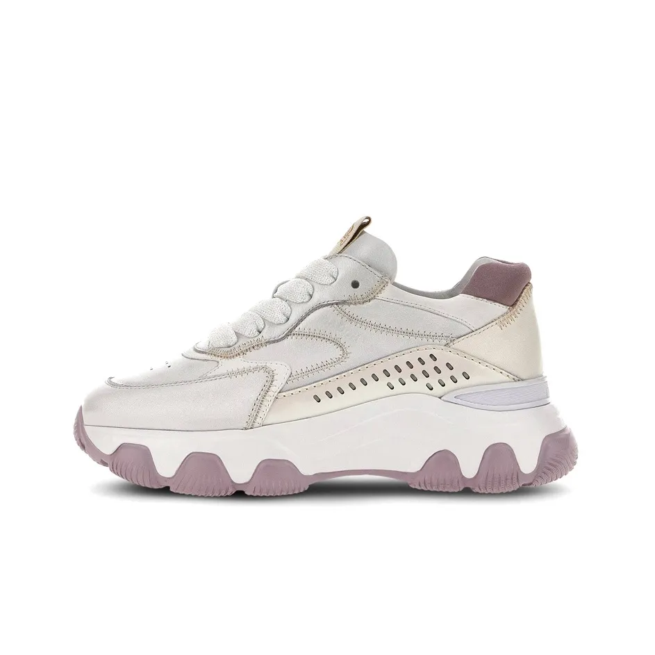 HOGAN HyperactiveHyperactive Abrasion Resistant Low Top Casual Shoes Women's Gray Gold Purple