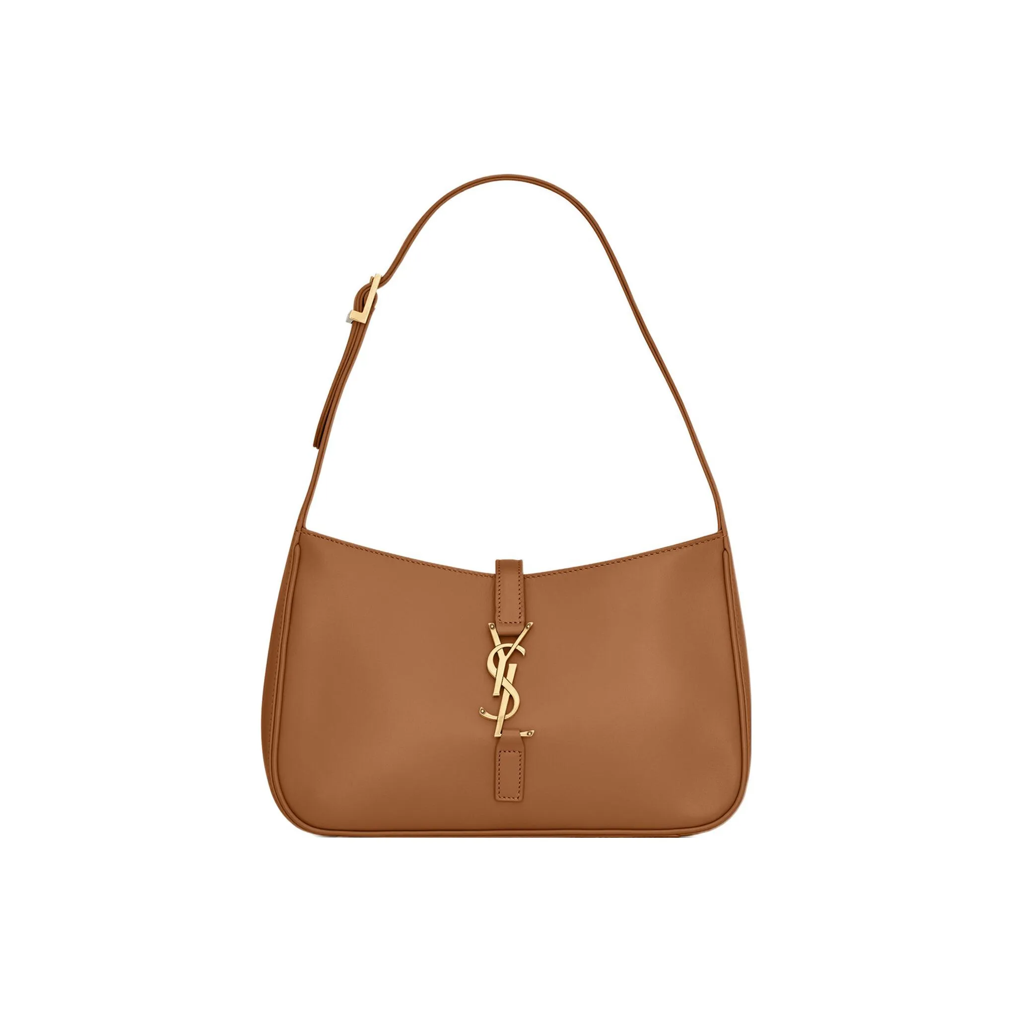 SAINT LAURENT LE5A7 Smooth Calf Leather Shoulder Bag, Hobo Bag, Handbag, Shoulder Bag Women's Sand Dune Brown