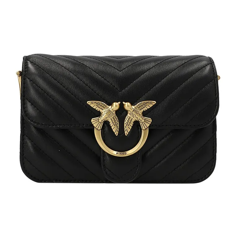 PINKO Кожа Сумка Сумка через плечо Сумка через плечо Большая Женская Черная
