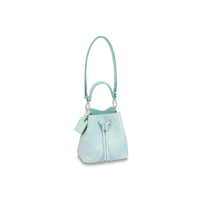 LOUIS VUITTON NÉONOÉ Embossed Cow Leather Bucket Bag Portable Crossbody Bag Shoulder Bag Mini Women's Turquoise