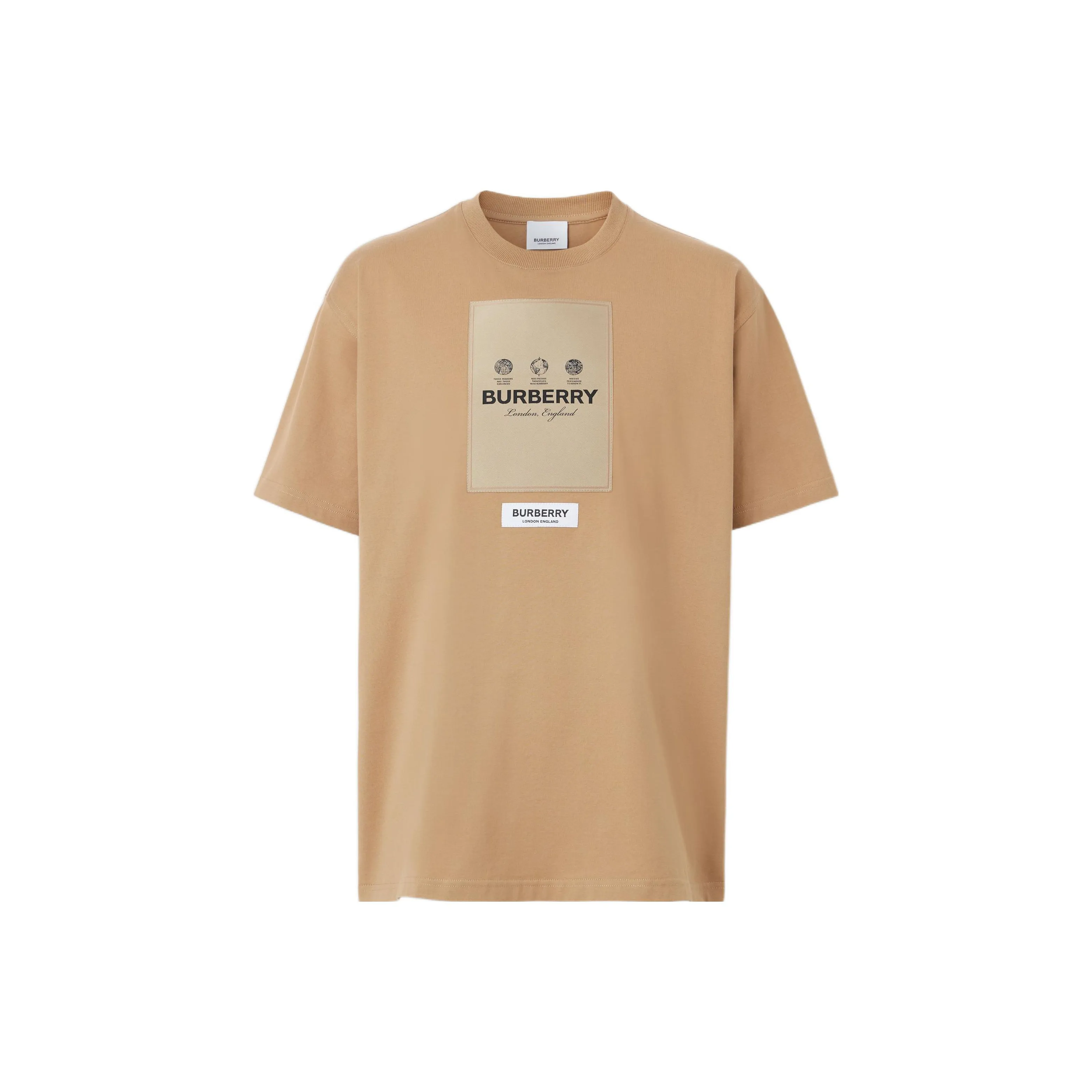 Burberry Label Applique Cotton Oversized T Shirt